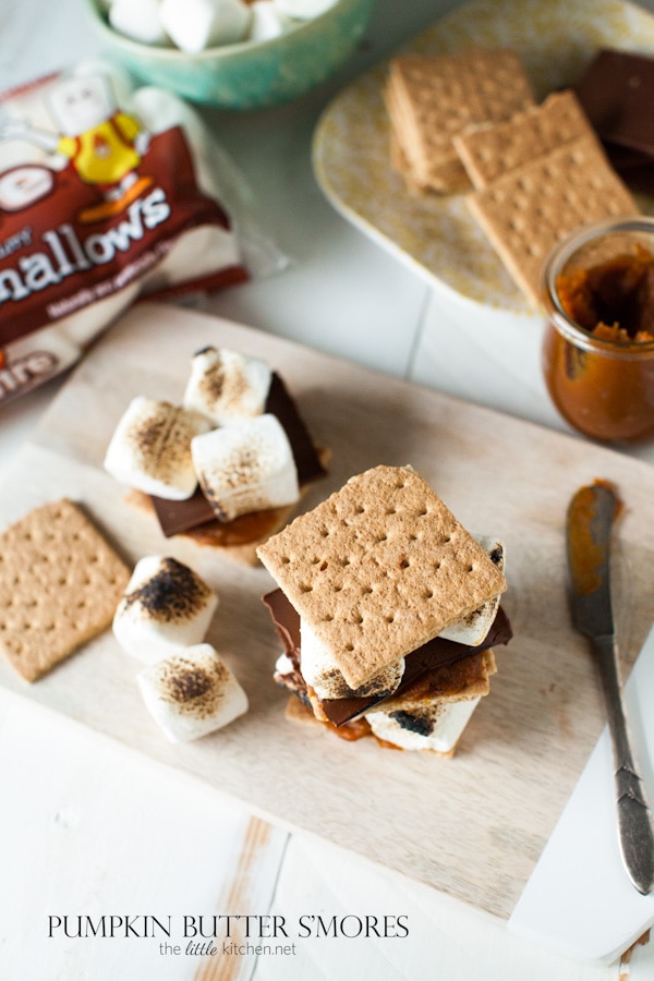 so easy and amazing! Pumpkin Butter S'mores from thelittlekitchen.net so easy and amazing! Pumpkin Butter S'mores from thelittlekitchen.net