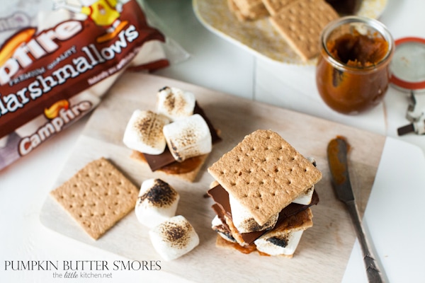 so easy and amazing! Pumpkin Butter S'mores from thelittlekitchen.net so easy and amazing! Pumpkin Butter S'mores from thelittlekitchen.net