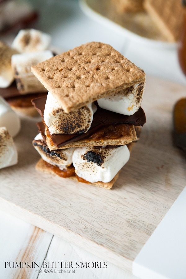 so easy and amazing! Pumpkin Butter S'mores from thelittlekitchen.net so easy and amazing! Pumpkin Butter S'mores from thelittlekitchen.net
