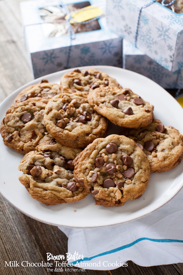 Brown Butter Milk Chocolate Toffee Almond Cookies from thelittlekitchen.net Brown Butter Milk Chocolate Toffee Almond Cookies from thelittlekitchen.net