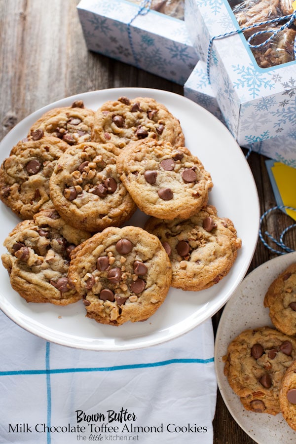 Brown Butter Milk Chocolate Toffee Almond Cookies from thelittlekitchen.net Brown Butter Milk Chocolate Toffee Almond Cookies from thelittlekitchen.net