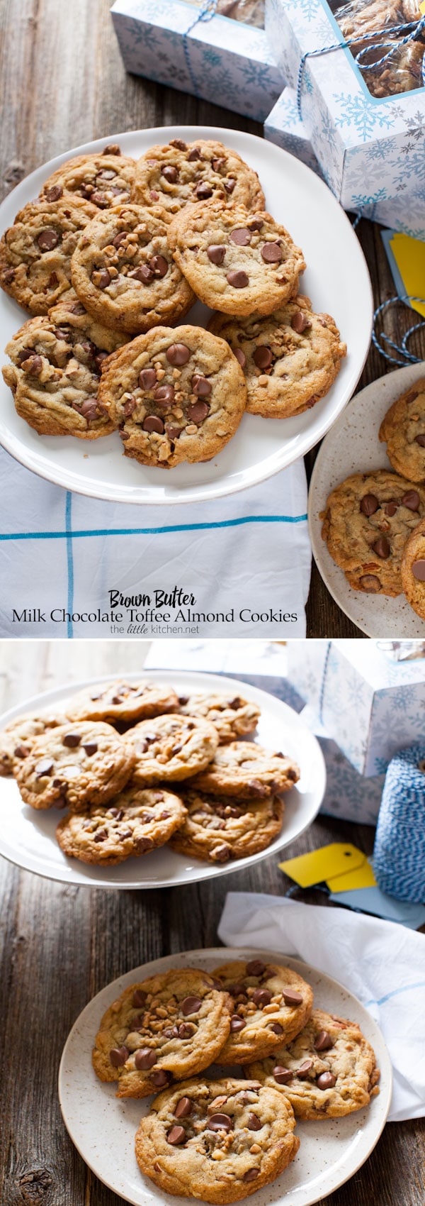Brown Butter Milk Chocolate Toffee Almond Cookies from thelittlekitchen.net Brown Butter Milk Chocolate Toffee Almond Cookies from thelittlekitchen.net