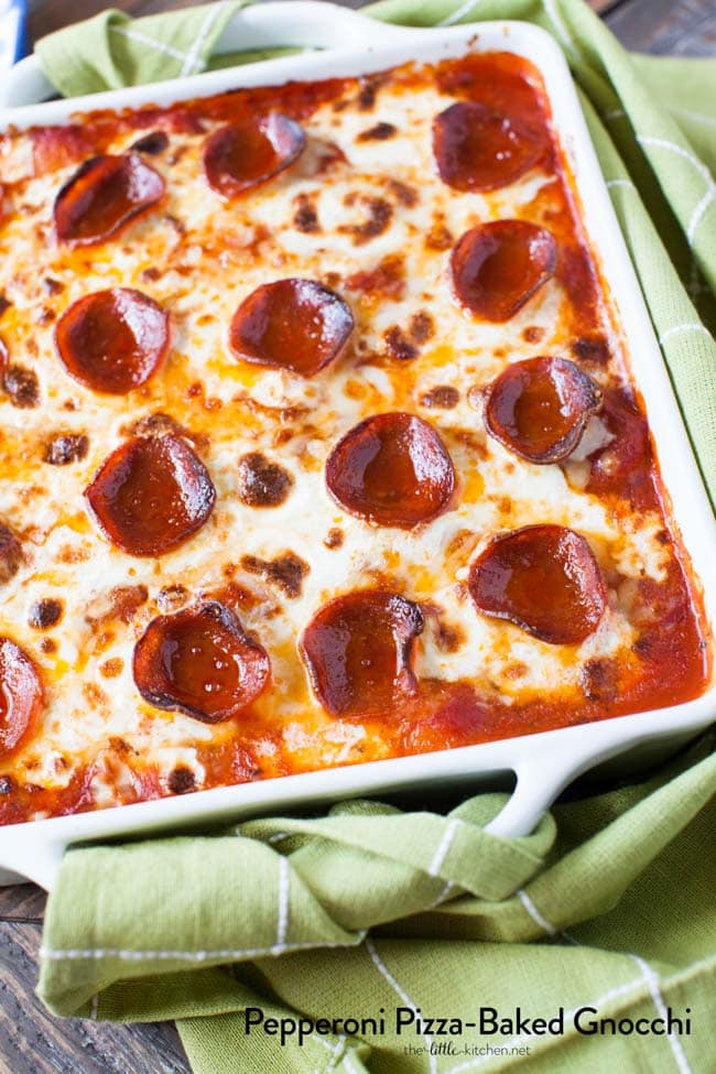 Pepperoni Pizza-Baked Gnocchi from thelittlekitchen.net Pepperoni Pizza-Baked Gnocchi from thelittlekitchen.net