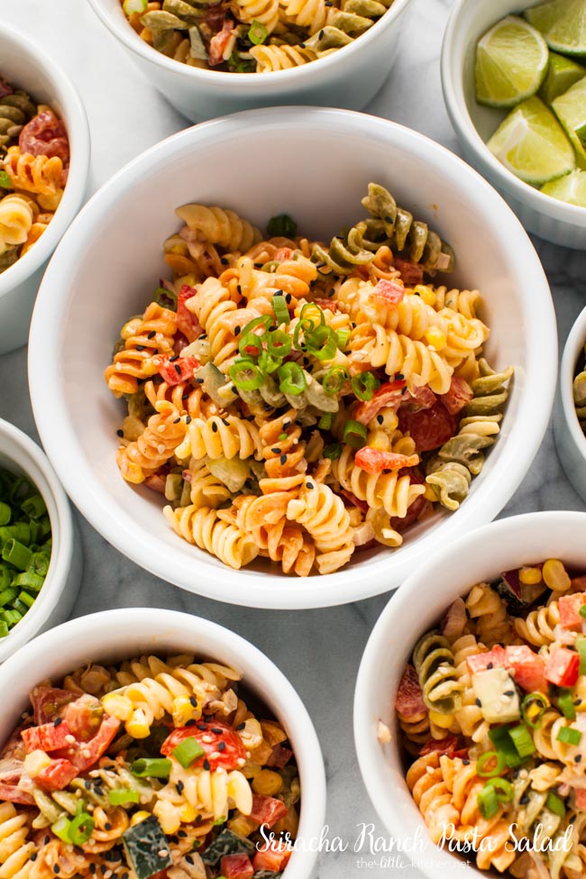 Sriracha Ranch Pasta Salad from thelittlekitchen.net Sriracha Ranch Pasta Salad from thelittlekitchen.net