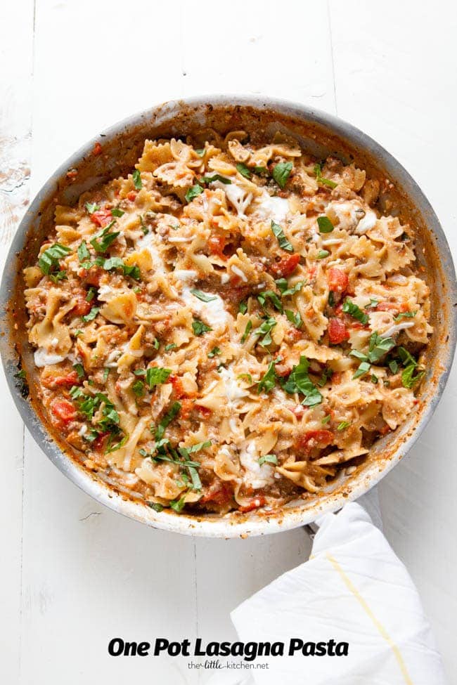 One Pot Lasagna Pasta from thelittlekitchen.net One Pot Lasagna Pasta from thelittlekitchen.net