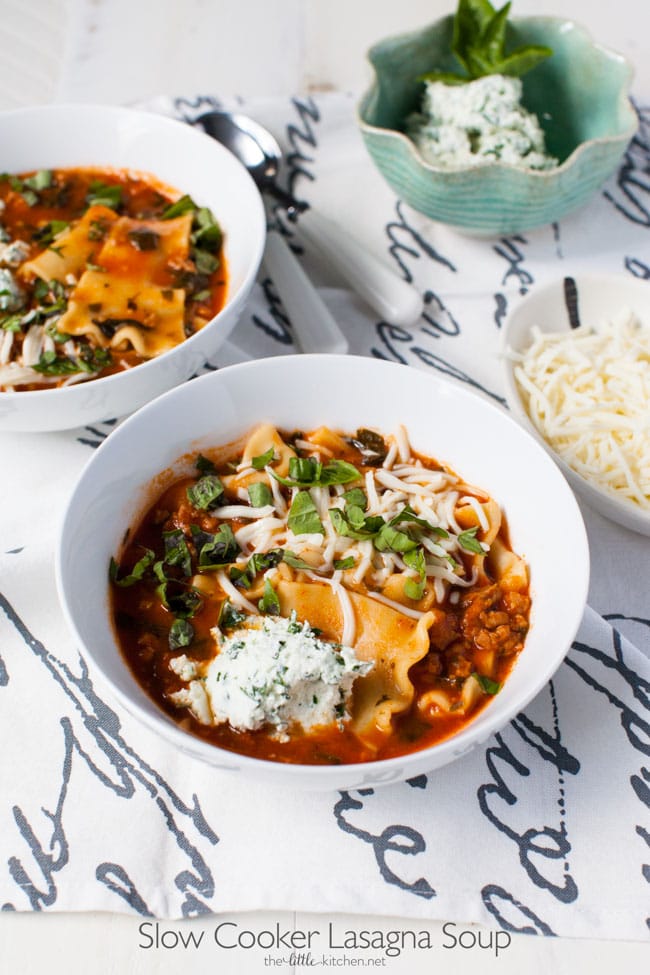 Slow Cooker Lasagna Soup from thelittlekitchen.net Slow Cooker Lasagna Soup from thelittlekitchen.net