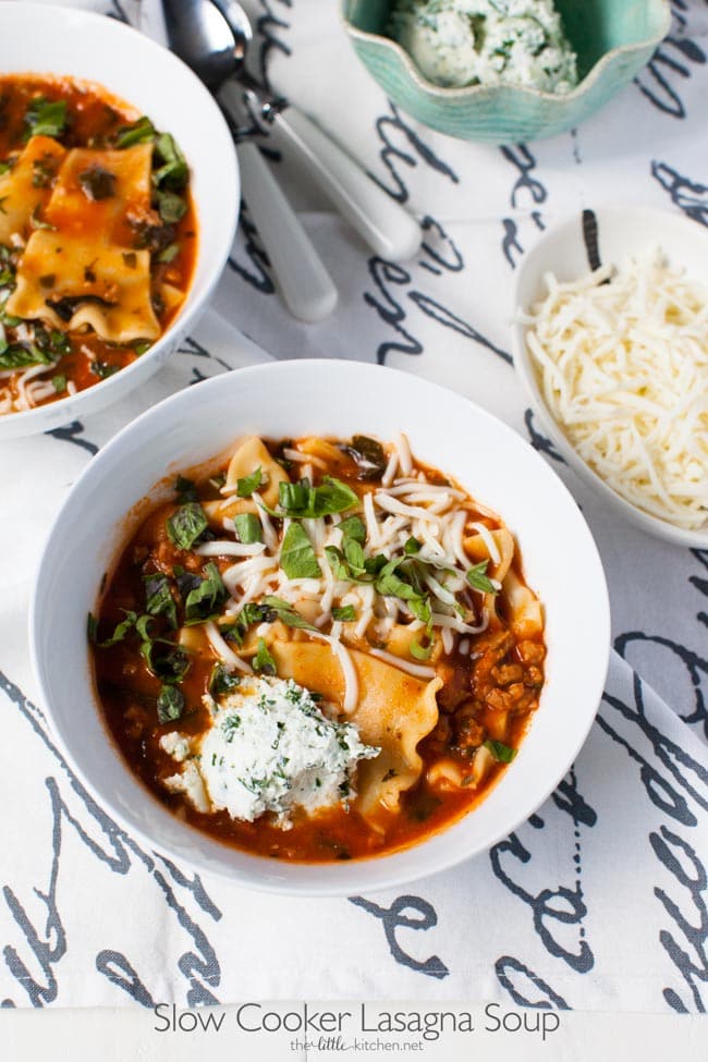 Slow Cooker Lasagna Soup from thelittlekitchen.net Slow Cooker Lasagna Soup from thelittlekitchen.net