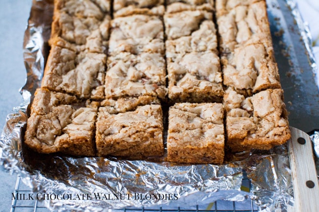 Milk Chocolate Walnut Blondies from thelittlekitchen.net Milk Chocolate Walnut Blondies from thelittlekitchen.net
