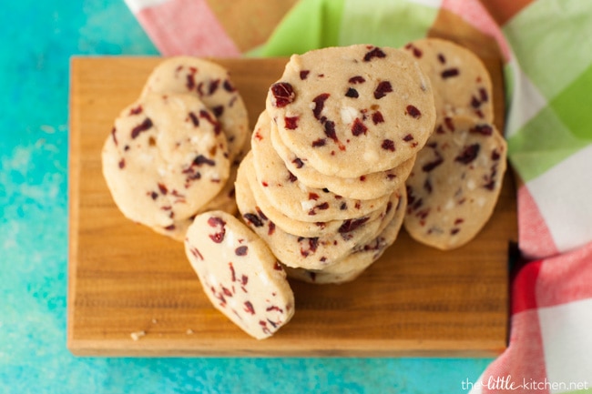 Cranberry White Chocolate Shortbread Cookies from thelittlekitchen.net Cranberry White Chocolate Shortbread Cookies from thelittlekitchen.net