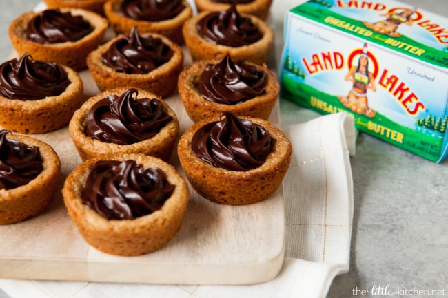 Peanut Butter Cookie Cups with Dark Chocolate Ganache from thelittlekitchen.net Peanut Butter Cookie Cups with Dark Chocolate Ganache from thelittlekitchen.net