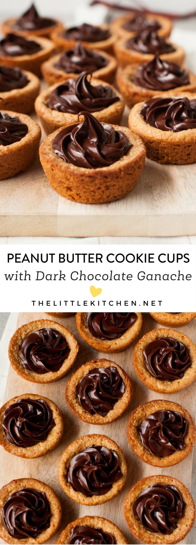 Peanut Butter Cookie Cups with Dark Chocolate Ganache from thelittlekitchen.net Peanut Butter Cookie Cups with Dark Chocolate Ganache from thelittlekitchen.net