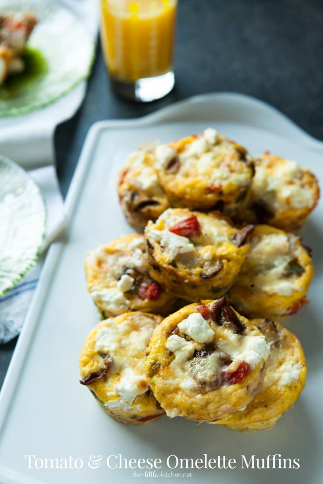 Tomato and Cheese Omelette Muffins from thelittlekitchen.net Tomato and Cheese Omelette Muffins from thelittlekitchen.net