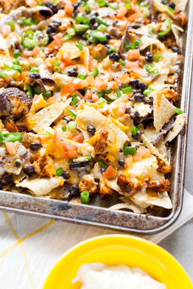 Sheet Pan Chicken Nachos from thelittlekitchen.net Sheet Pan Chicken Nachos from thelittlekitchen.net