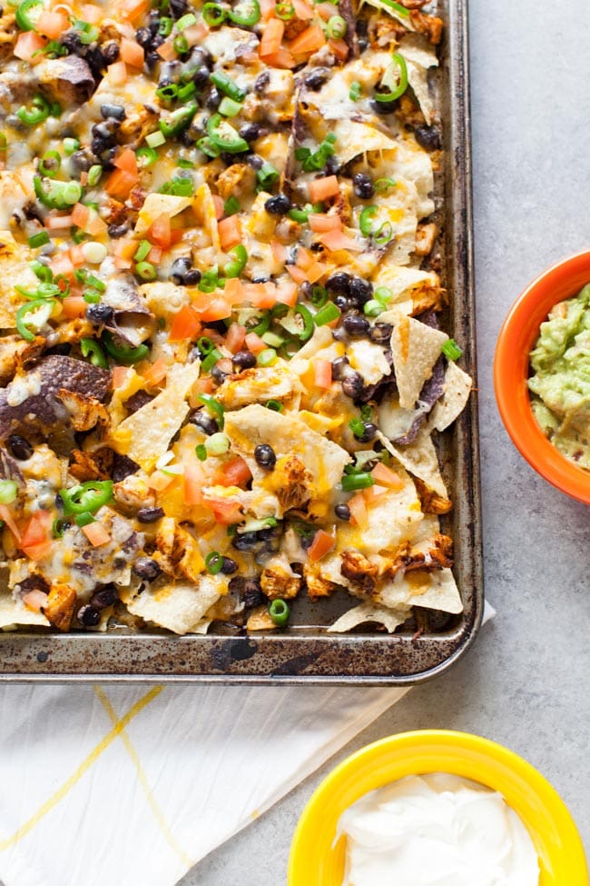 Sheet Pan Chicken Nachos from thelittlekitchen.net Sheet Pan Chicken Nachos from thelittlekitchen.net