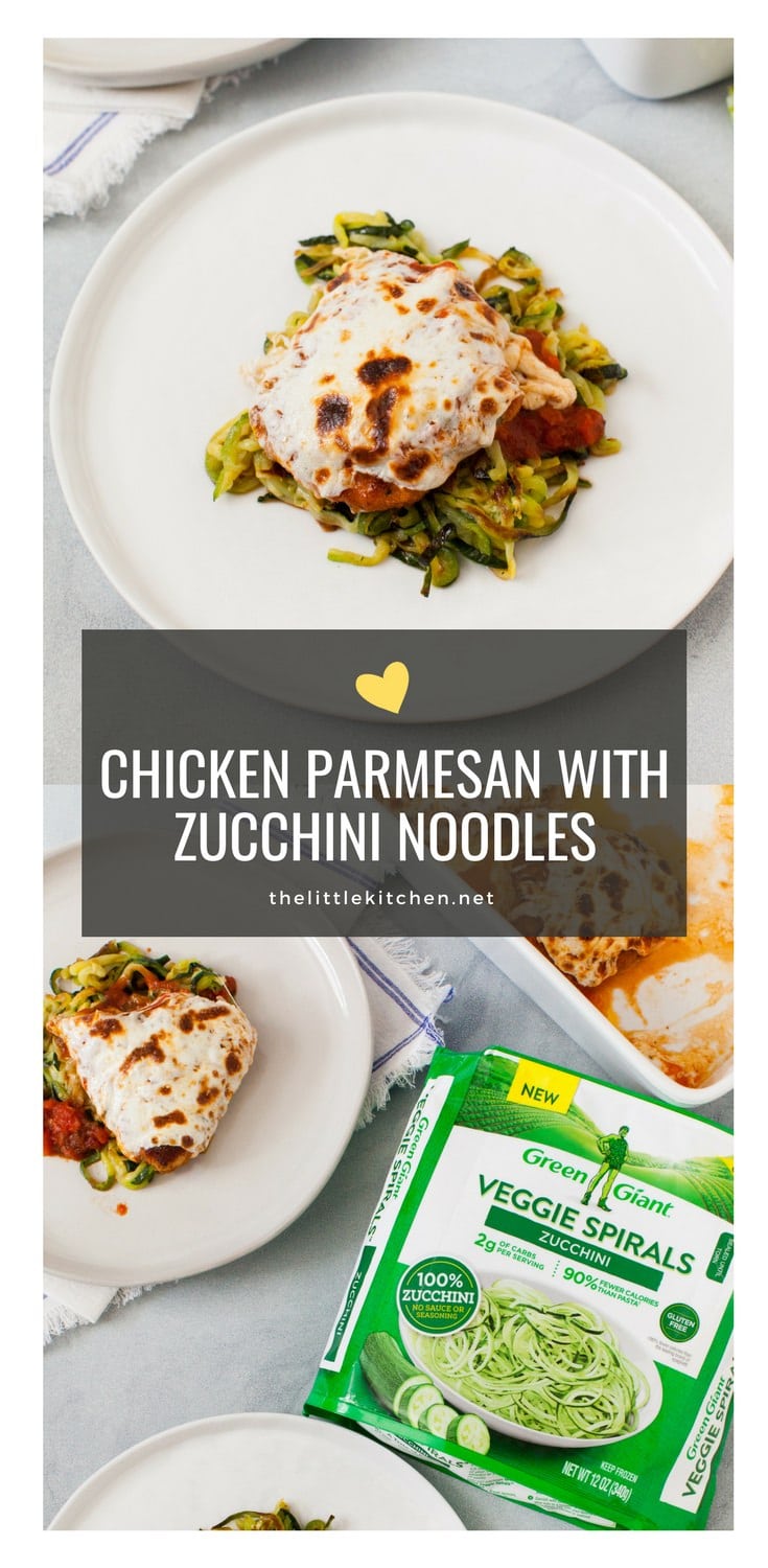 Chicken Parmesan with Zucchini Noodles from thelittlekitchen.net Chicken Parmesan with Zucchini Noodles from thelittlekitchen.net
