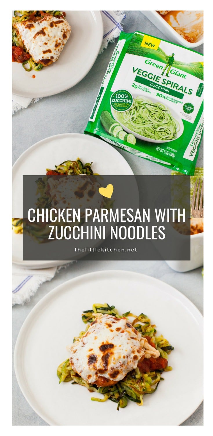 Chicken Parmesan with Zucchini Noodles from thelittlekitchen.net Chicken Parmesan with Zucchini Noodles from thelittlekitchen.net