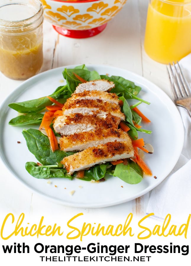 Chicken Spinach Salad with Orange-Ginger Dressing from thelittlekitchen.net Chicken Spinach Salad with Orange-Ginger Dressing from thelittlekitchen.net