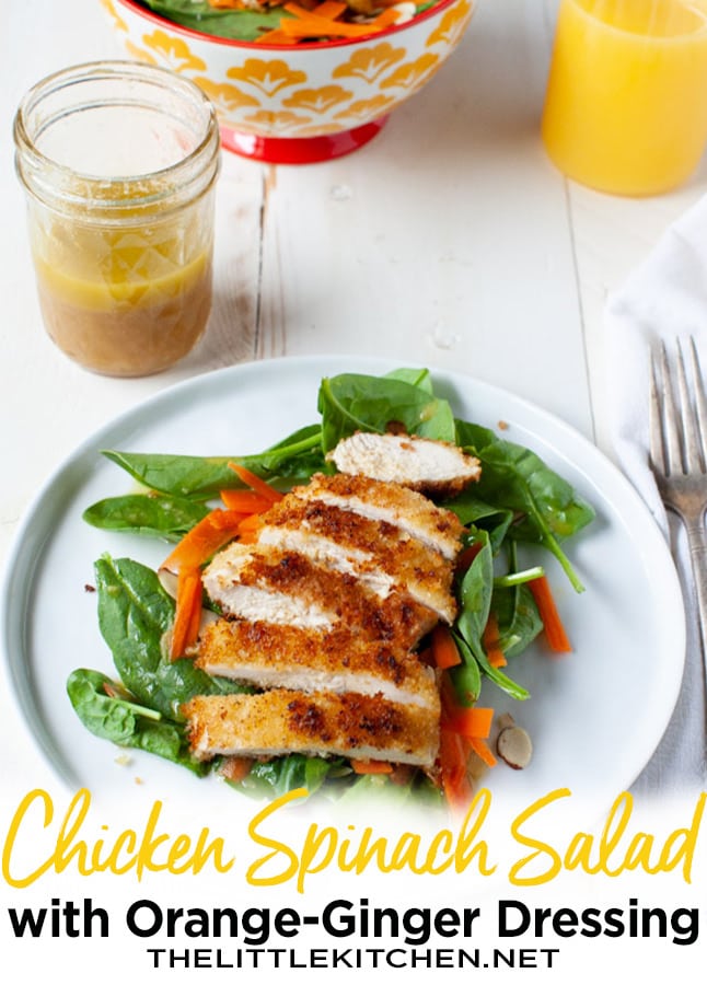 Chicken Spinach Salad with Orange-Ginger Dressing from thelittlekitchen.net Chicken Spinach Salad with Orange-Ginger Dressing from thelittlekitchen.net