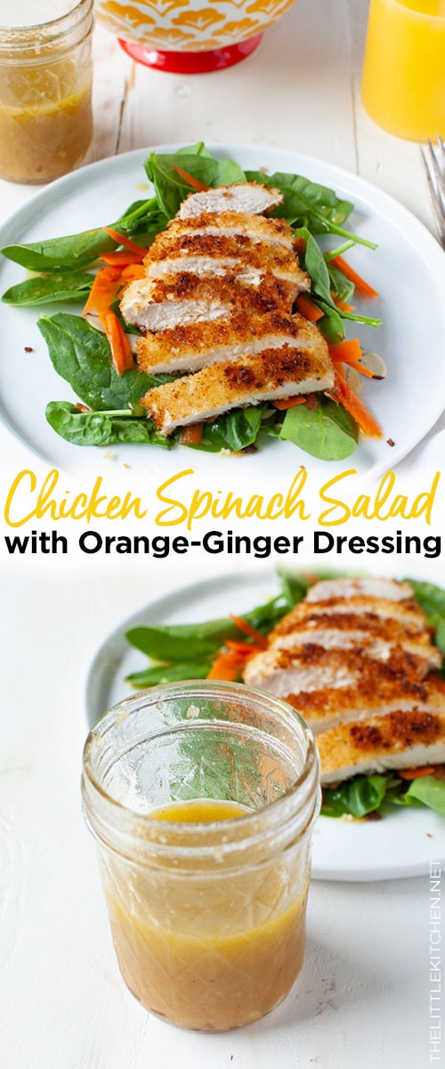 Chicken Spinach Salad with Orange-Ginger Dressing from thelittlekitchen.net Chicken Spinach Salad with Orange-Ginger Dressing from thelittlekitchen.net