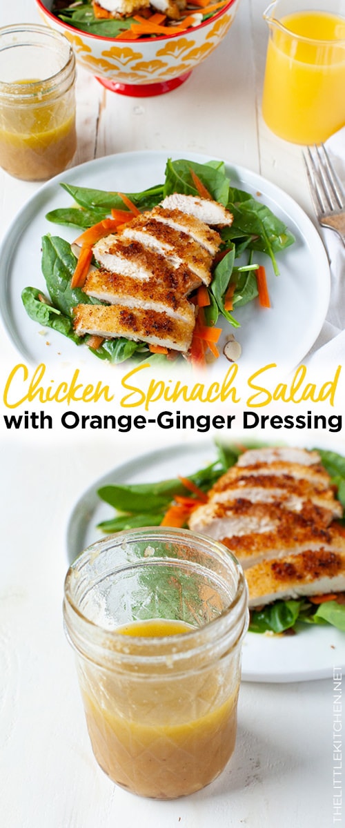 Chicken Spinach Salad with Orange-Ginger Dressing from thelittlekitchen.net Chicken Spinach Salad with Orange-Ginger Dressing from thelittlekitchen.net