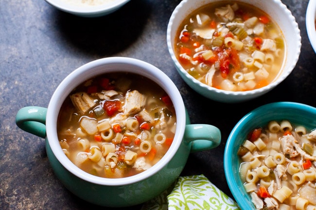 Spicy Chicken Soup from thelittlekitchen.net Spicy Chicken Soup in a couple of different shaped and sized bowls