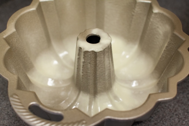 Rainbow Bundt Cake from thelittlekitchen.net Sprayed Bundt cake pan