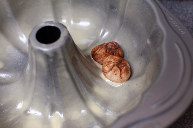 Easy Monkey Bread with Nutella from thelittlekitchen.net Monkey Bread dough in a bundt pan.