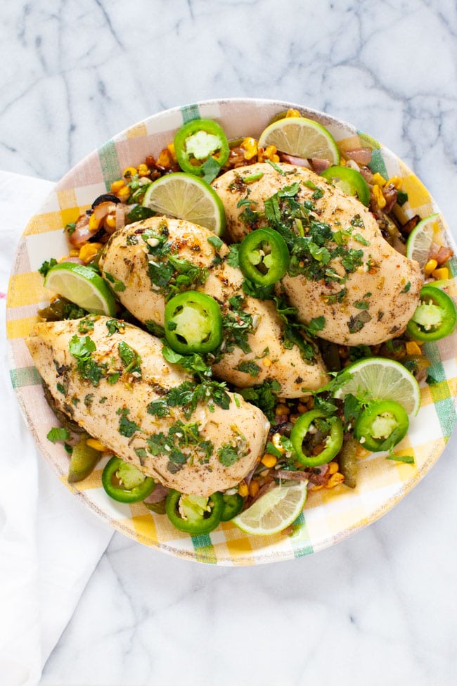 Cilantro Lime Chicken from thelittlekitchen.net cilantro lime chicken on a plate with a napkin